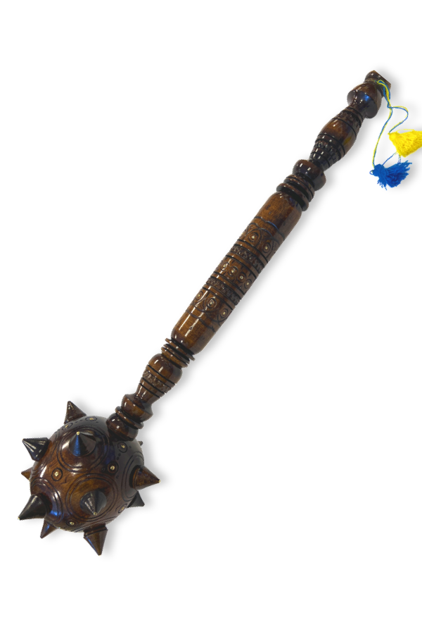 Artisan crafted Ukrainian souvenir Bulava, dark wood