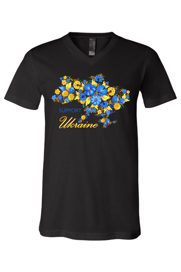 Adult v-neck t-shirt "Petrykivka Ukraine"