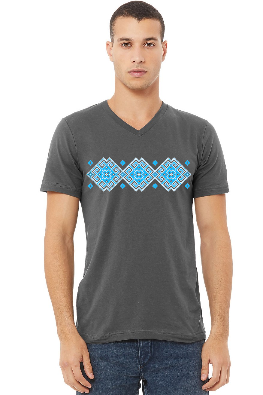 Adult v-neck t-shirt "Vortex" blue