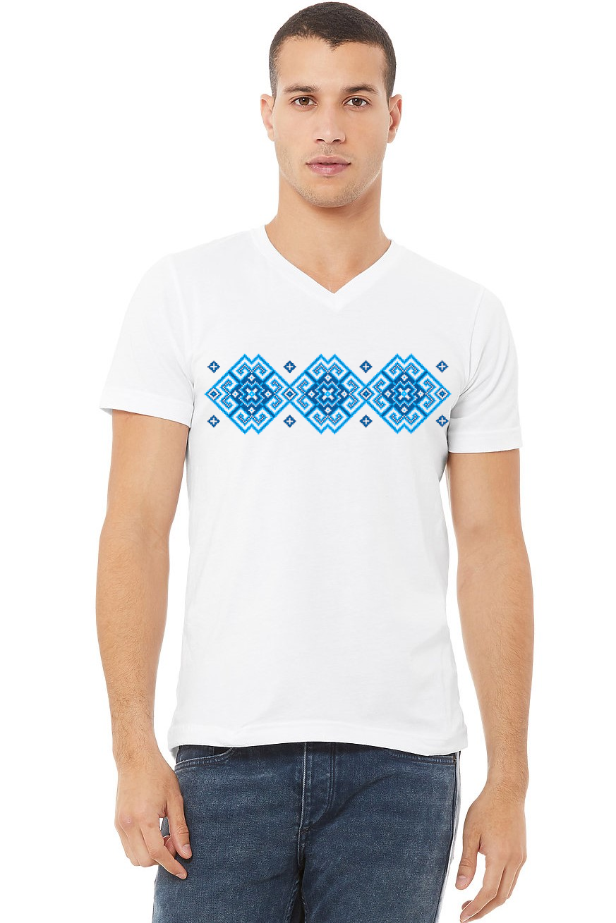 Adult v-neck t-shirt "Vortex" blue