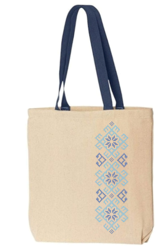 Embroidered canvas tote bag "Vortex"