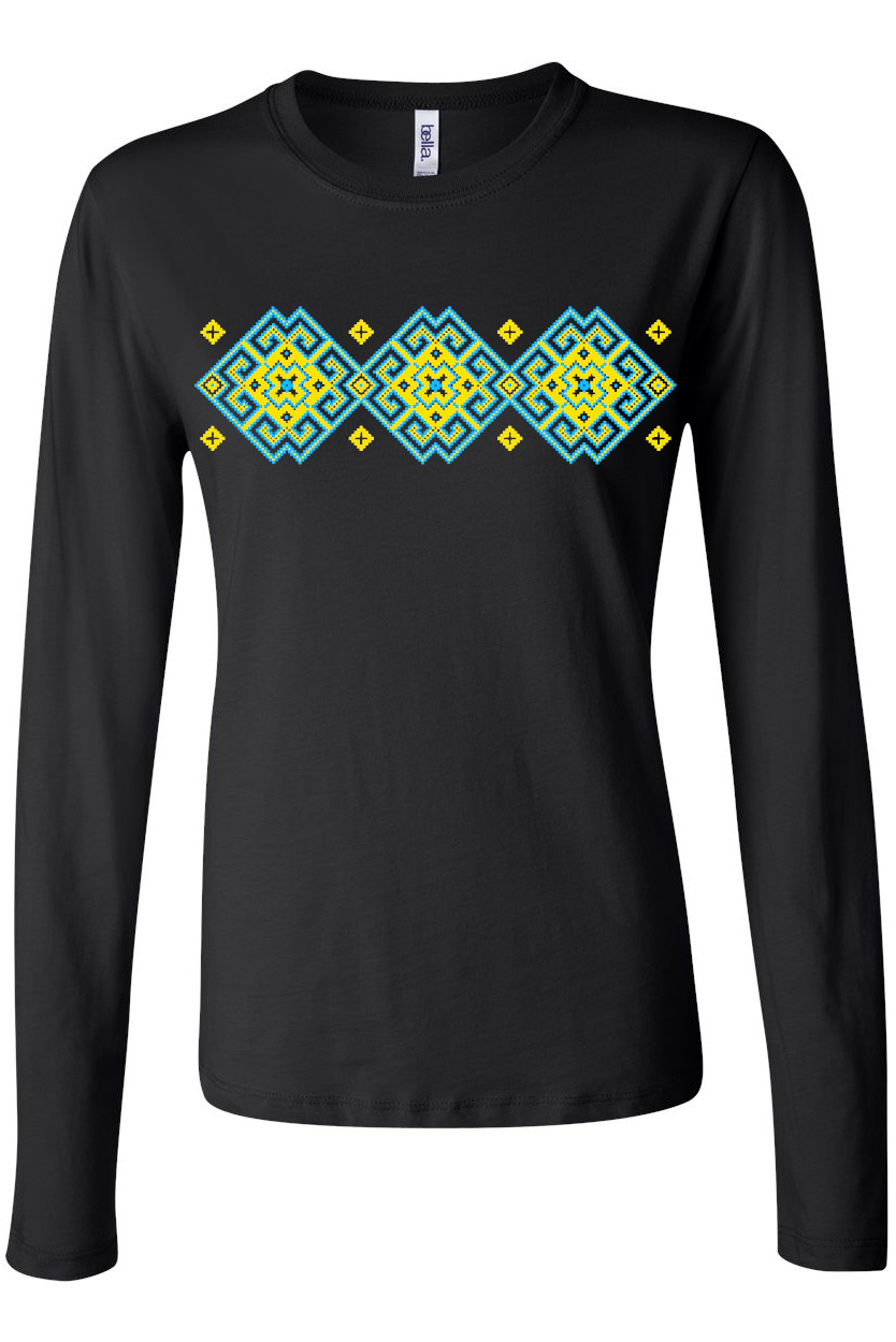 Female long sleeve top "Vortex" yellow