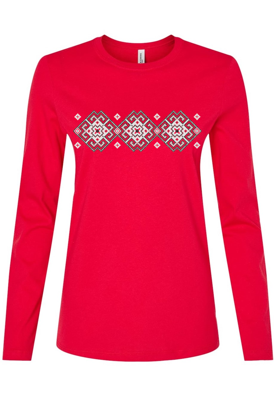 Female long sleeve top "Vortex" red