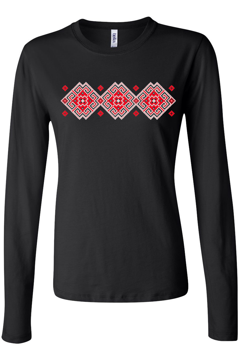 Female long sleeve top "Vortex" red