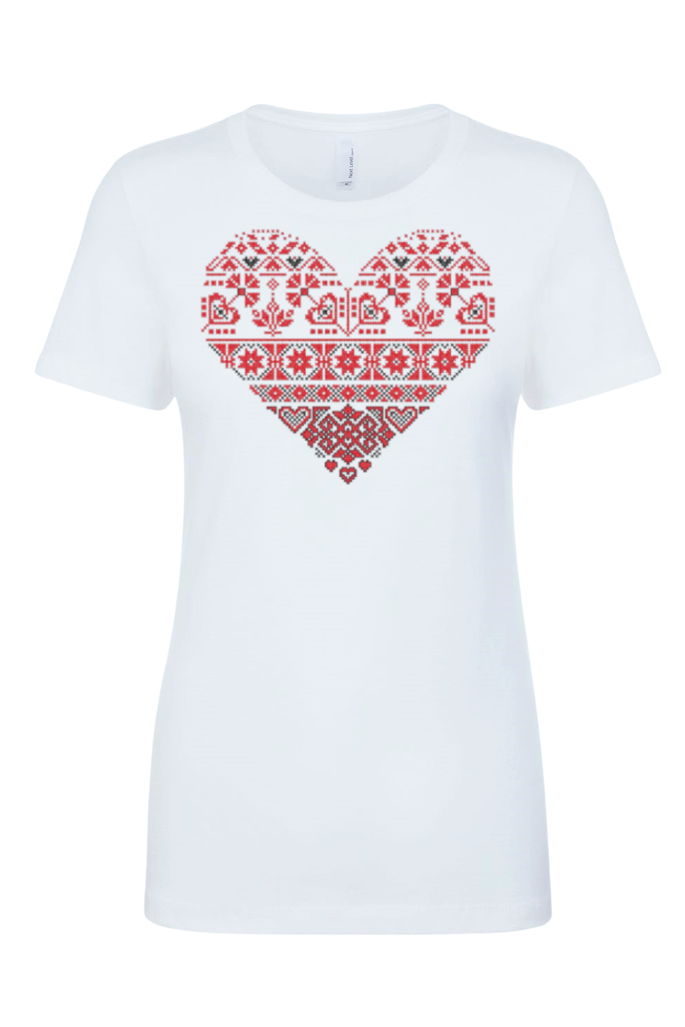 Female fit t-shirt "Red and black heart"