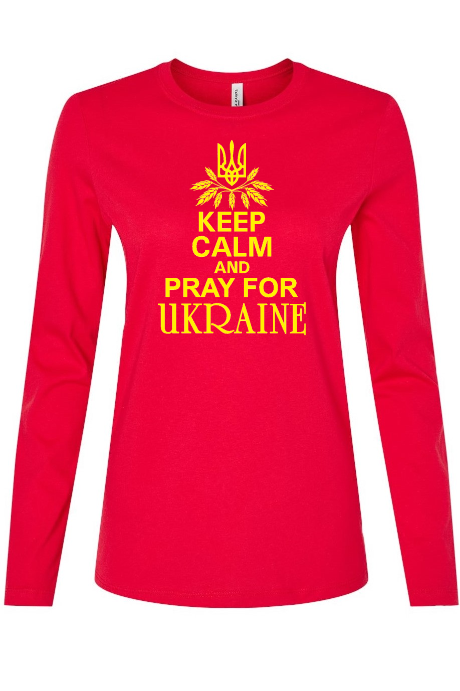 Female long sleeve top "Keep calm and pray for Ukraine"