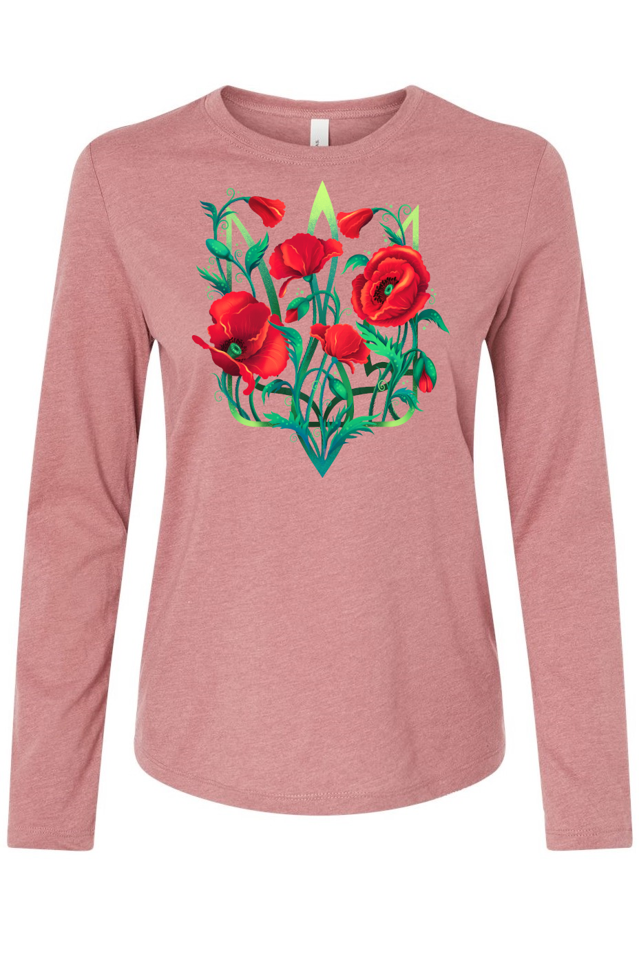 Female long sleeve top "Poppy Tryzub"