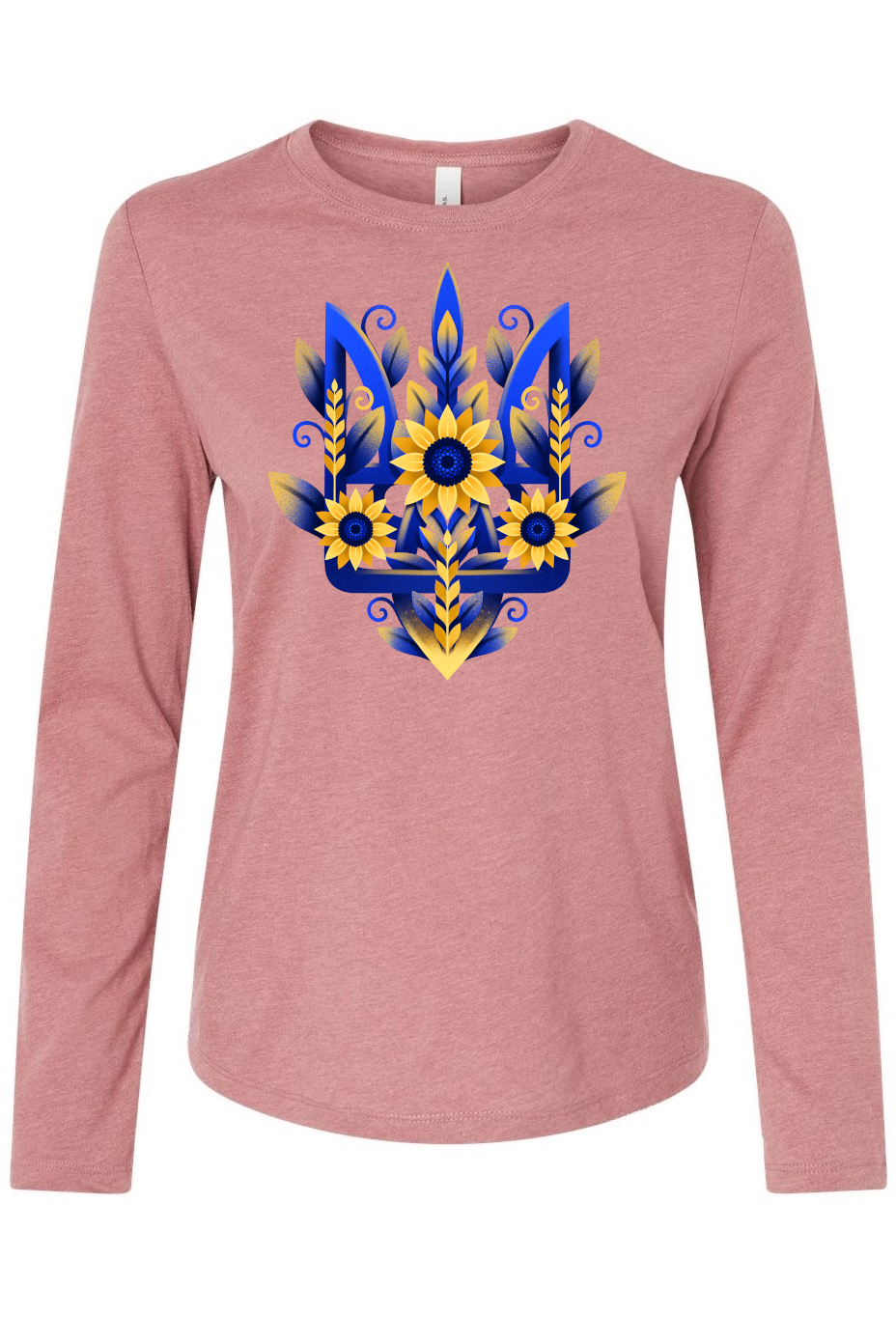 Female long sleeve top "Sunflower Tryzub"