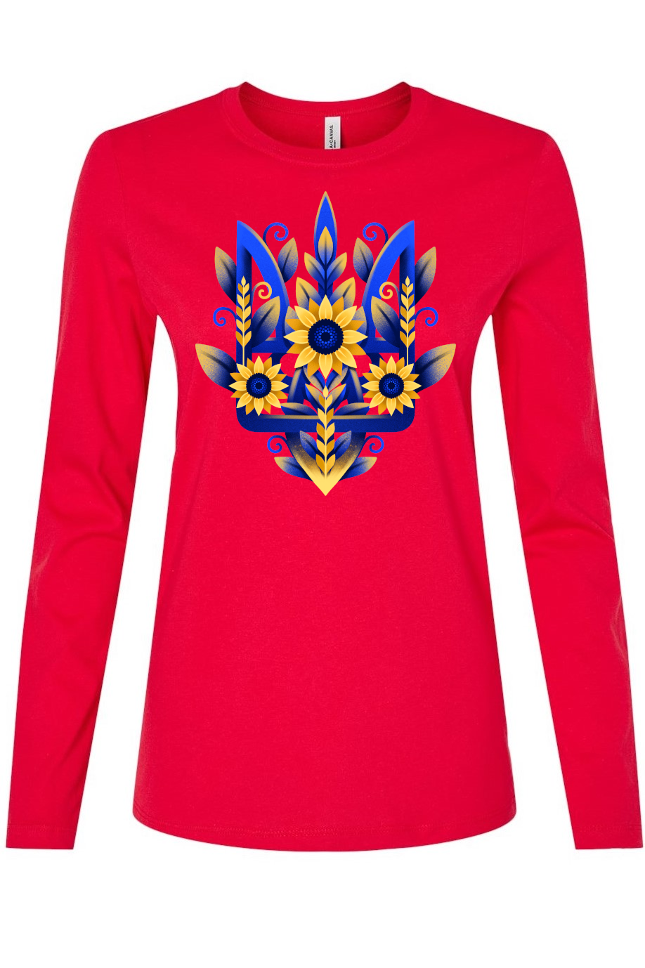 Female long sleeve top "Sunflower Tryzub"