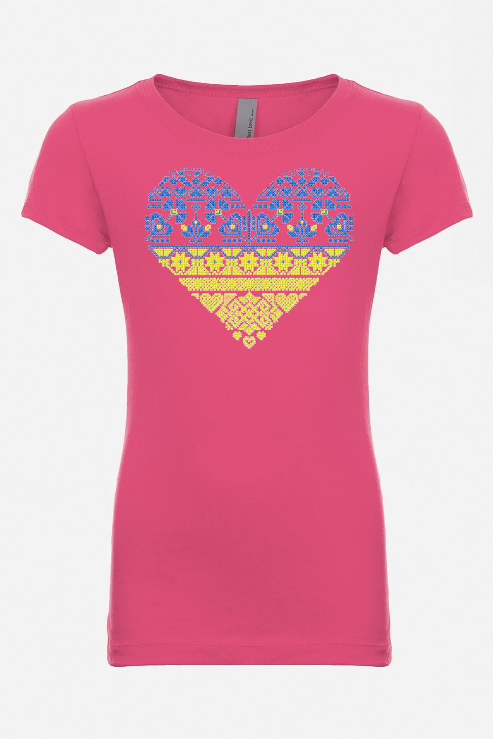 Girl's t-shirt "Blue and yellow heart"