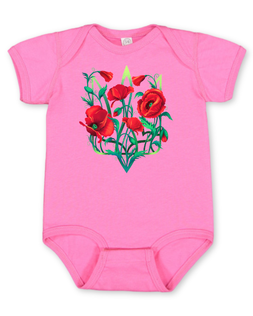 Infant onesie bodysuit "Poppy Tryzub"