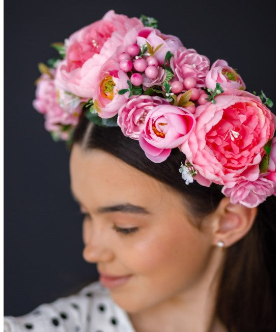 Stage Headband "Pink Peony bouquet"