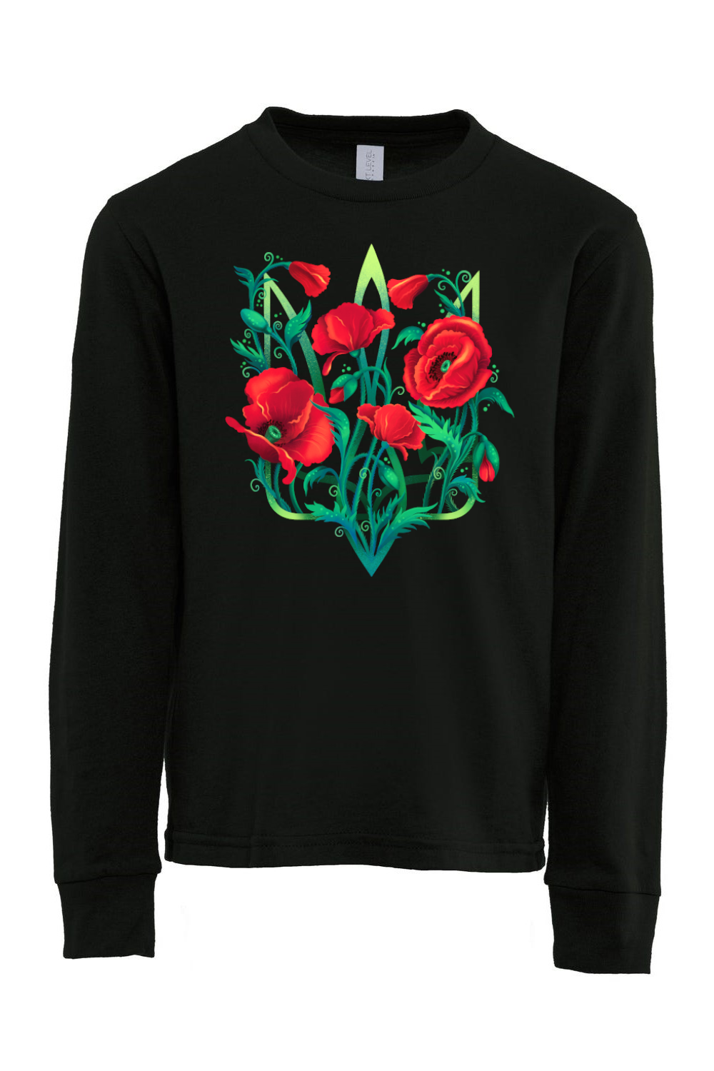 Youth long sleeve shirt "Poppy Tryzub"