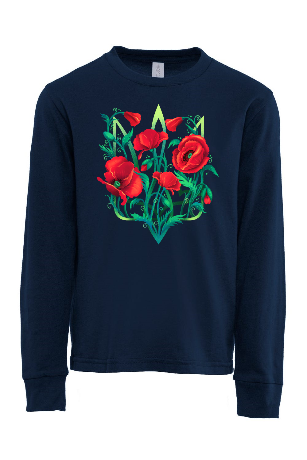 Youth long sleeve shirt "Poppy Tryzub"