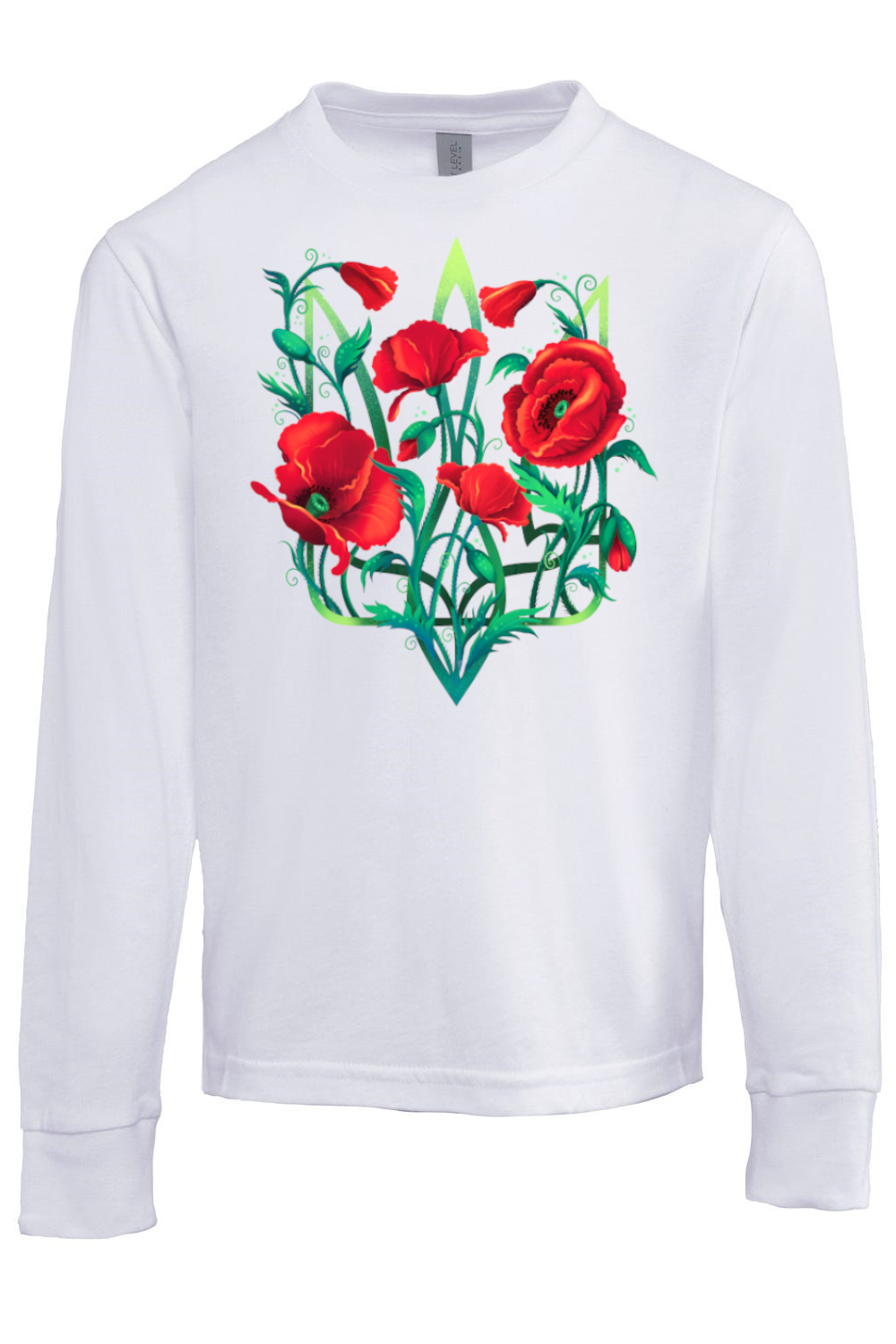 Youth long sleeve shirt "Poppy Tryzub"