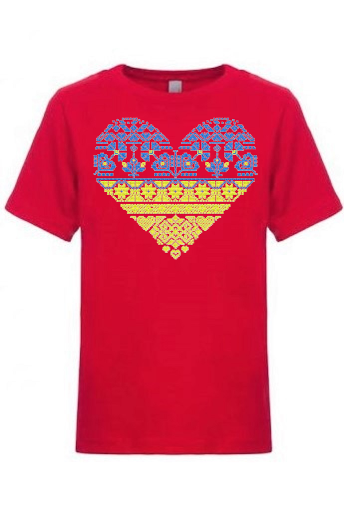 Kid's t-shirt "Blue and yellow heart"