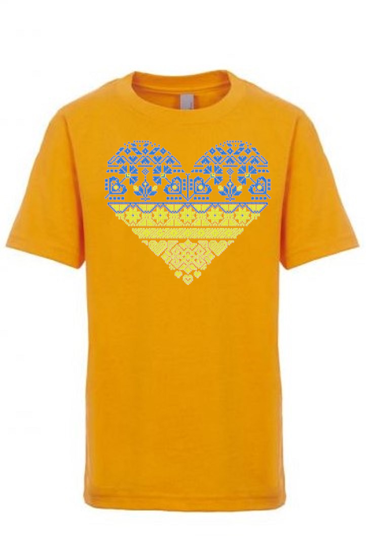 Kid's t-shirt "Blue and yellow heart"