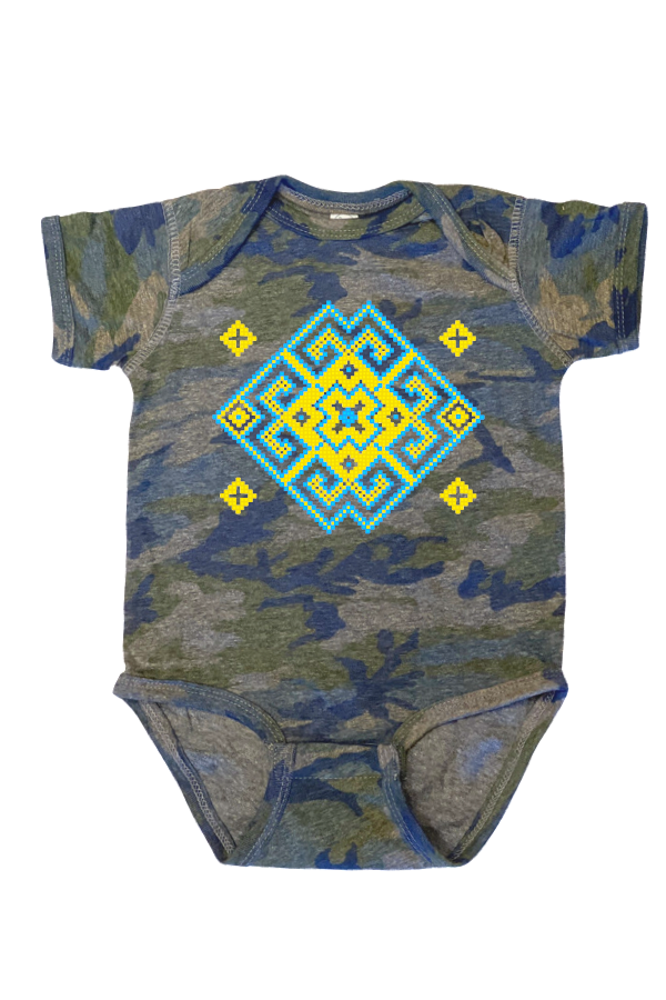 Infant onesie "Vortex" yellow