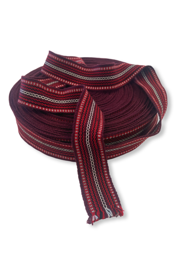 Ukrainian belt "Krayka" by roll. Maroon