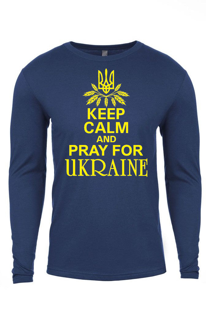 Adult long sleeve shirt "Keep calm and pray for Ukraine"