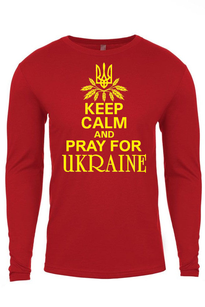 Adult long sleeve shirt "Keep calm and pray for Ukraine"