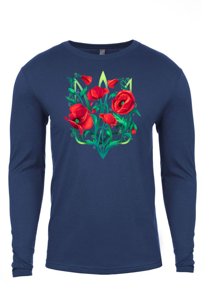 Adult long sleeve top "Poppy Tryzub"