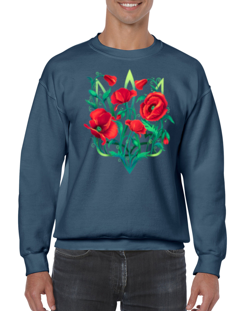 Adult unisex sweatshirt "Poppy Tryzub"