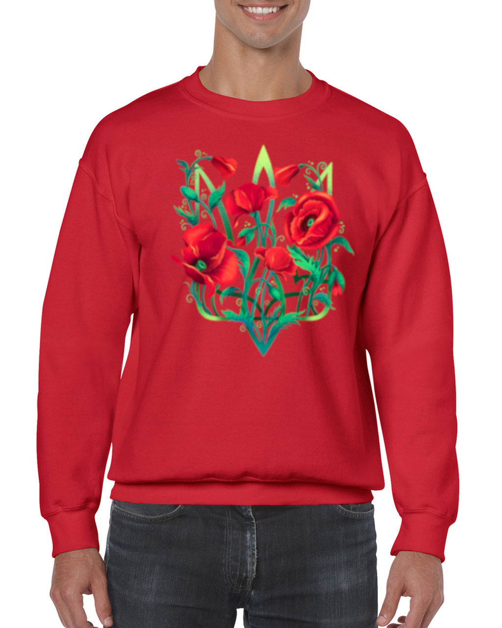 Adult unisex sweatshirt "Poppy Tryzub"