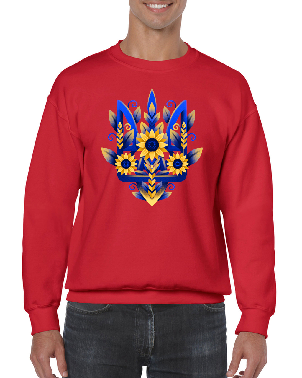 Adult unisex sweatshirt "Sunflower Tryzub"