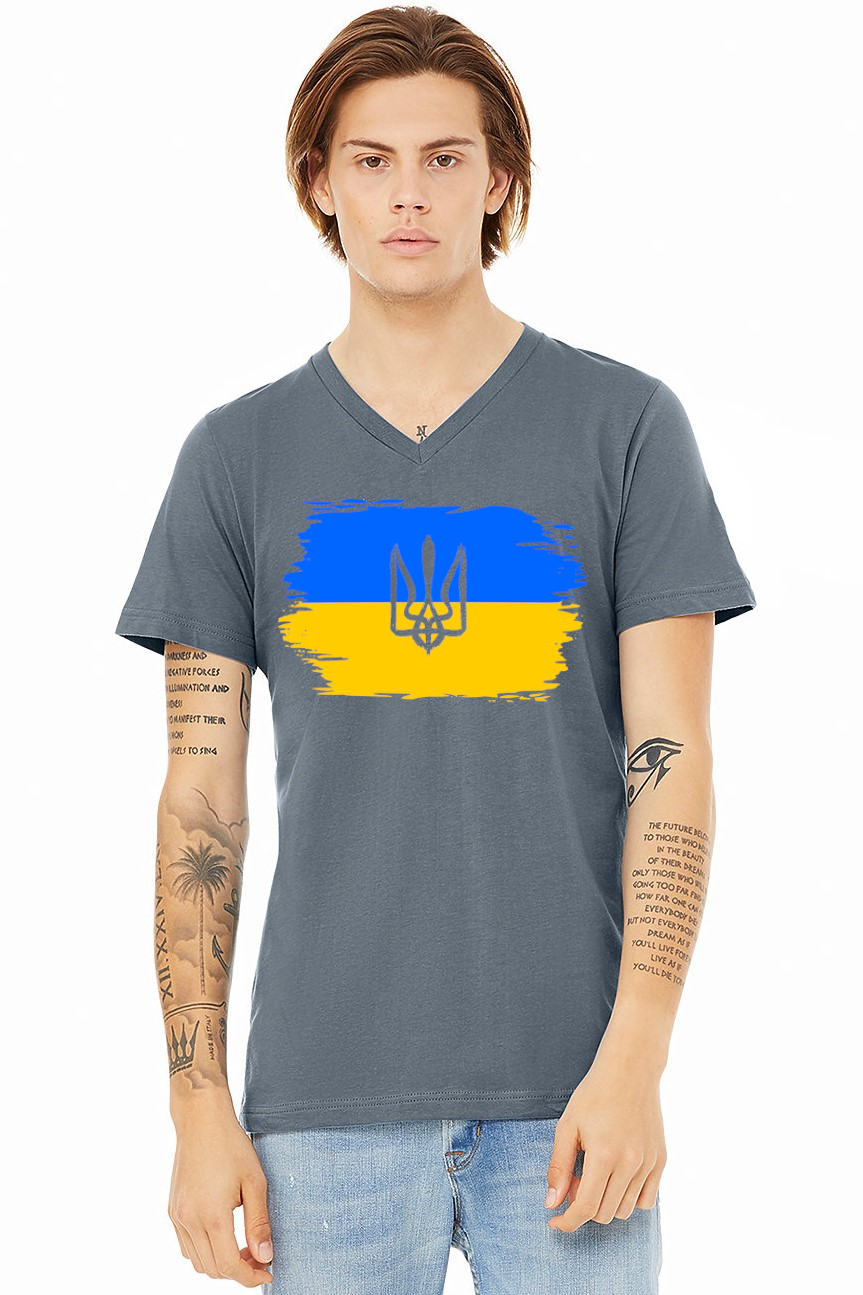 Adult v-neck t-shirt "Ukrainian Flag"