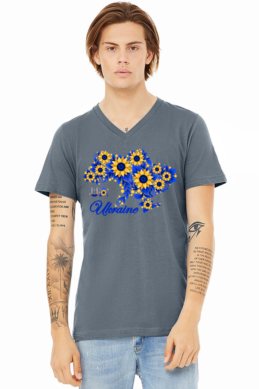 Adult v-neck t-shirt "Sunflower Ukraine"