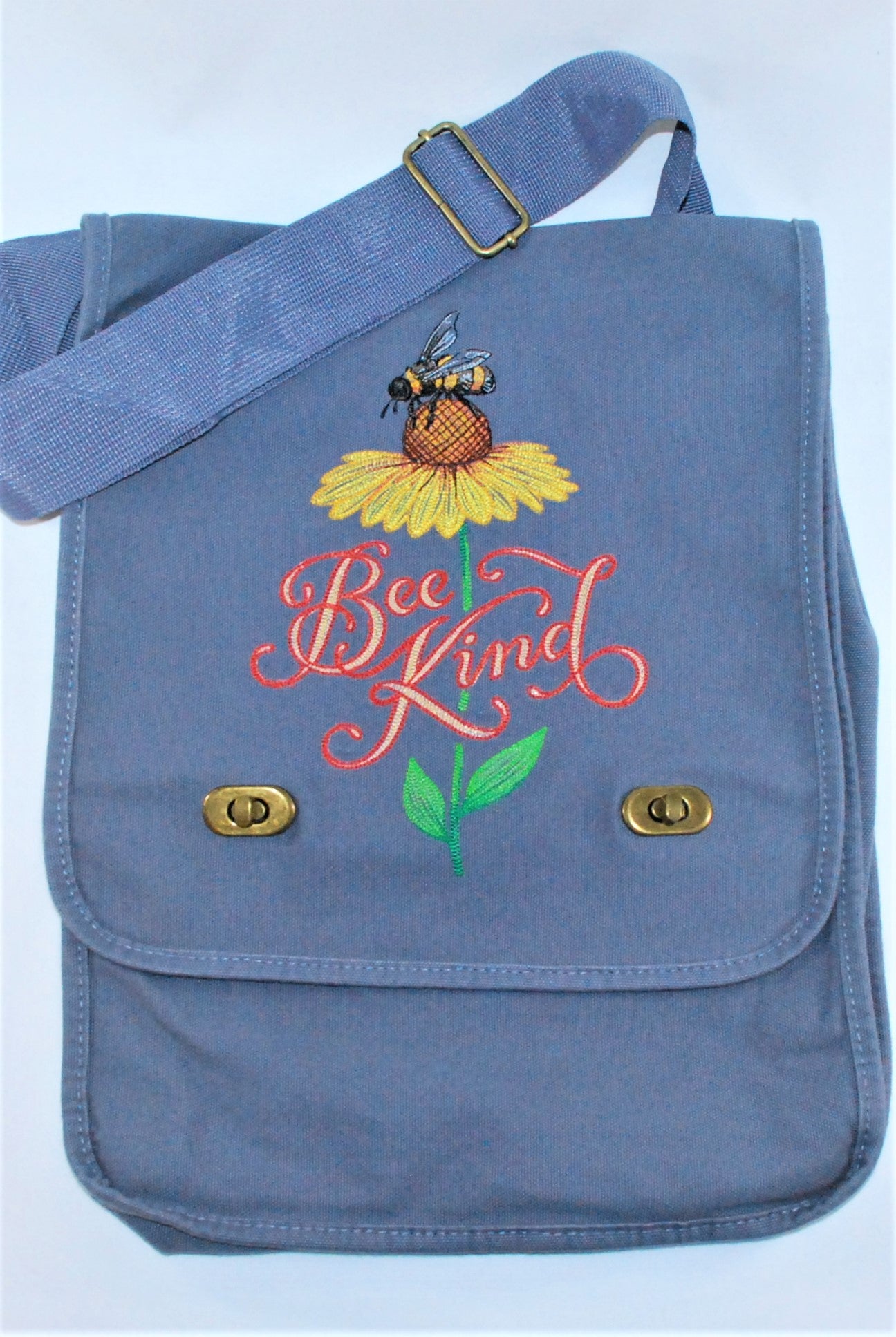 Vintage cotton canvas embroidered bag