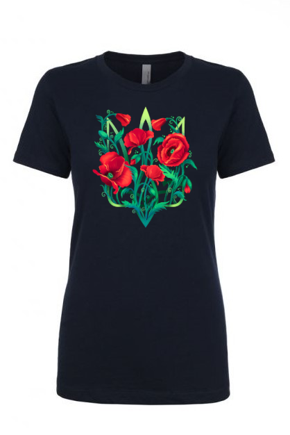 Female fit t-shirt "Poppy Tryzub"