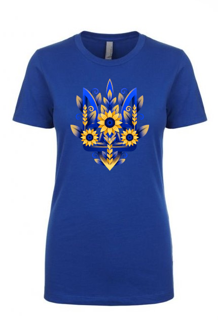 Female fit t-shirt "Sunflower Tryzub"