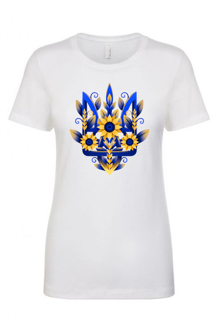 Female fit t-shirt "Sunflower Tryzub"