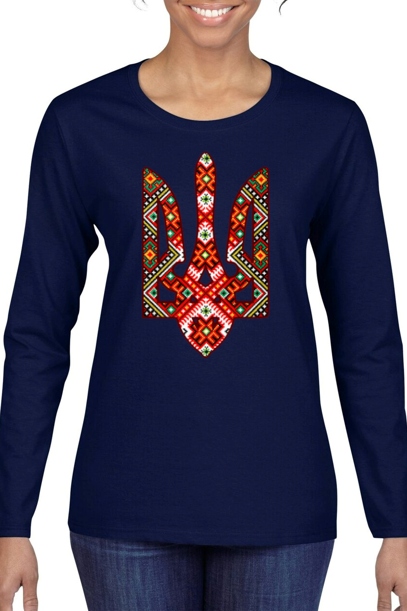 Ladies' long sleeve top "Etno Tryzub"