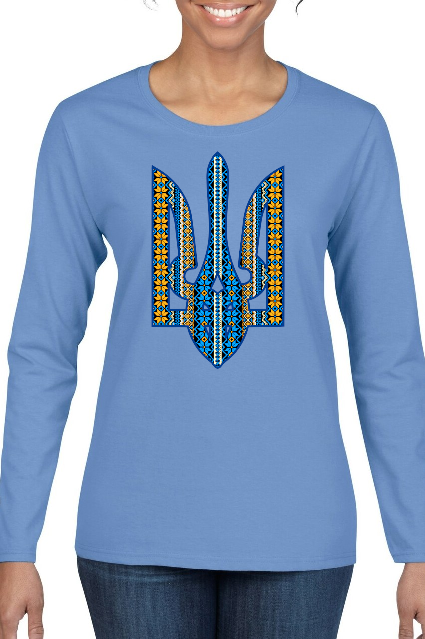 Ladies' long sleeve top "Ornate Tryzub"