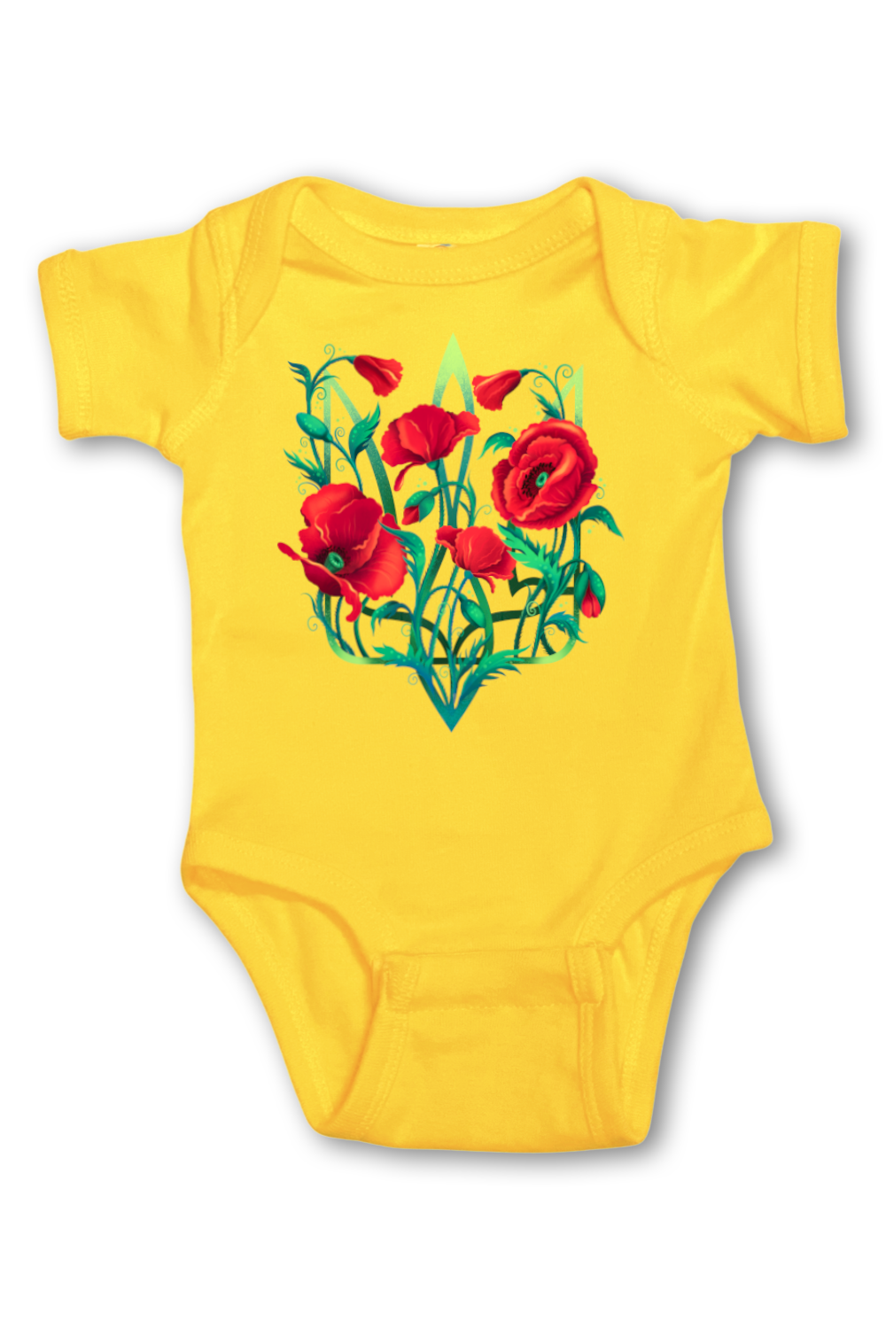 Infant onesie bodysuit "Poppy Tryzub"