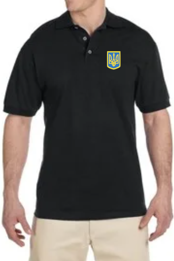 Men's cotton polo shirt with Tryzub emblem