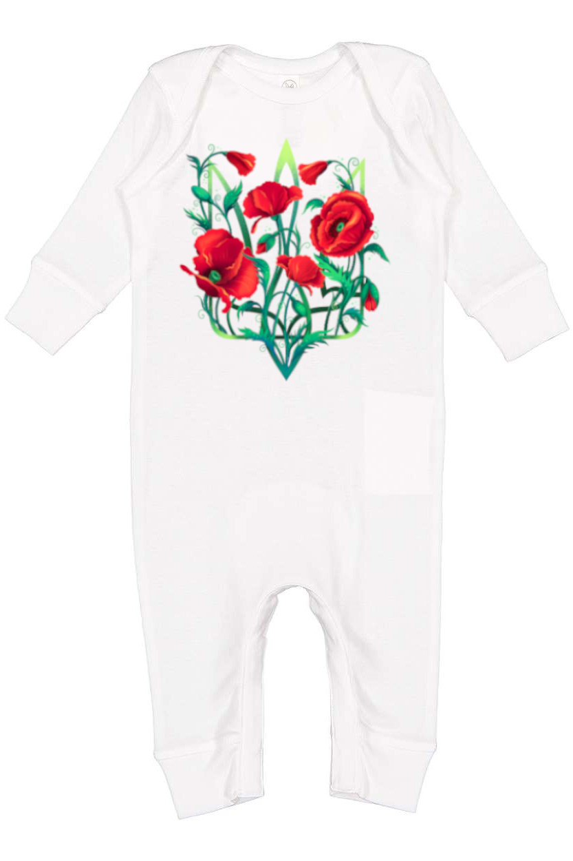 Baby Onesie bodysuit "Poppy Tryzub"