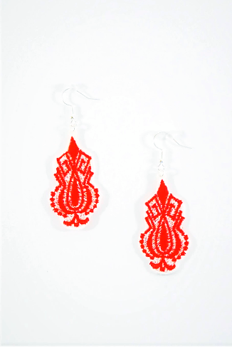 Lace earrings "Drop ornament"