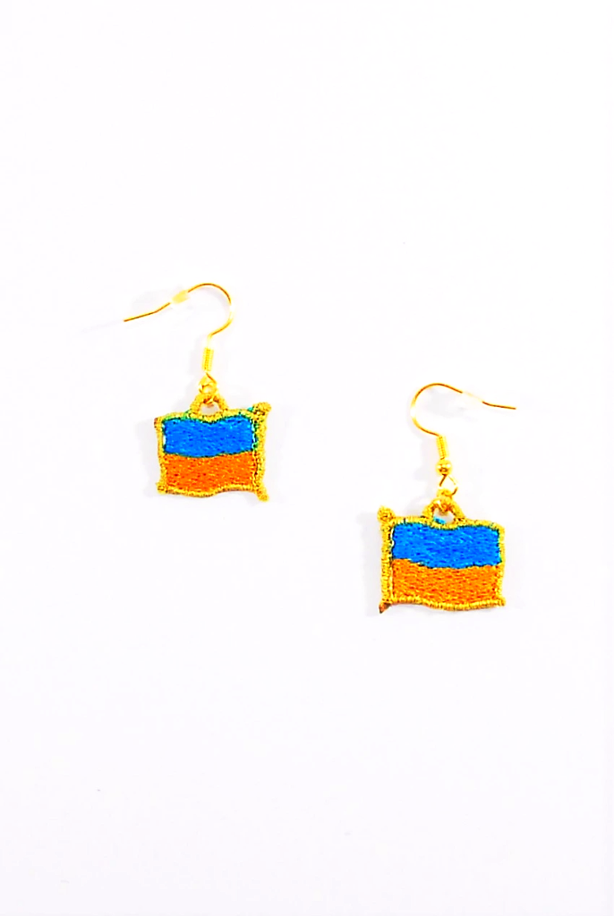 Lace earrings "Ukrainian flag"