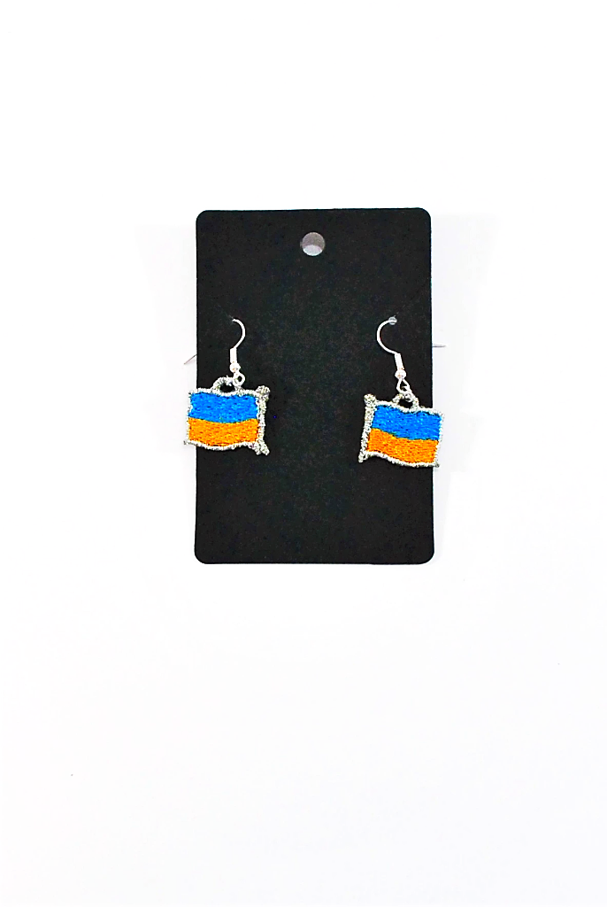 Lace earrings "Ukrainian flag"