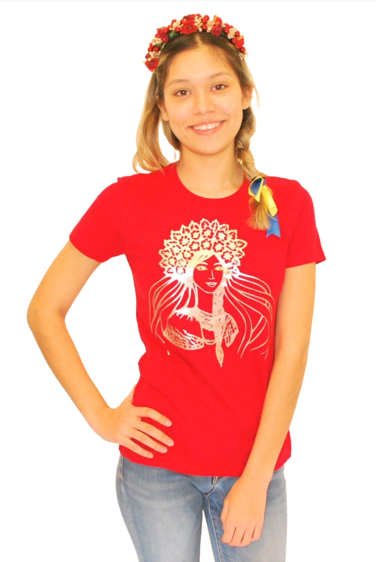 FEMALE FIT T-SHIRT "Krasa" RED