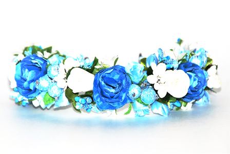 Ukrainian Headband "Blue lush"