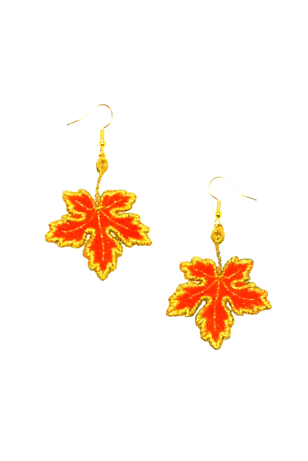 Lace earrings "Maple leaf"