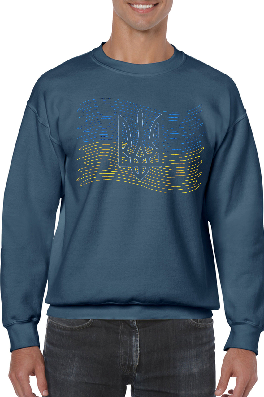 Adult unisex sweatshirt with Ukrainian symbolics embroidery