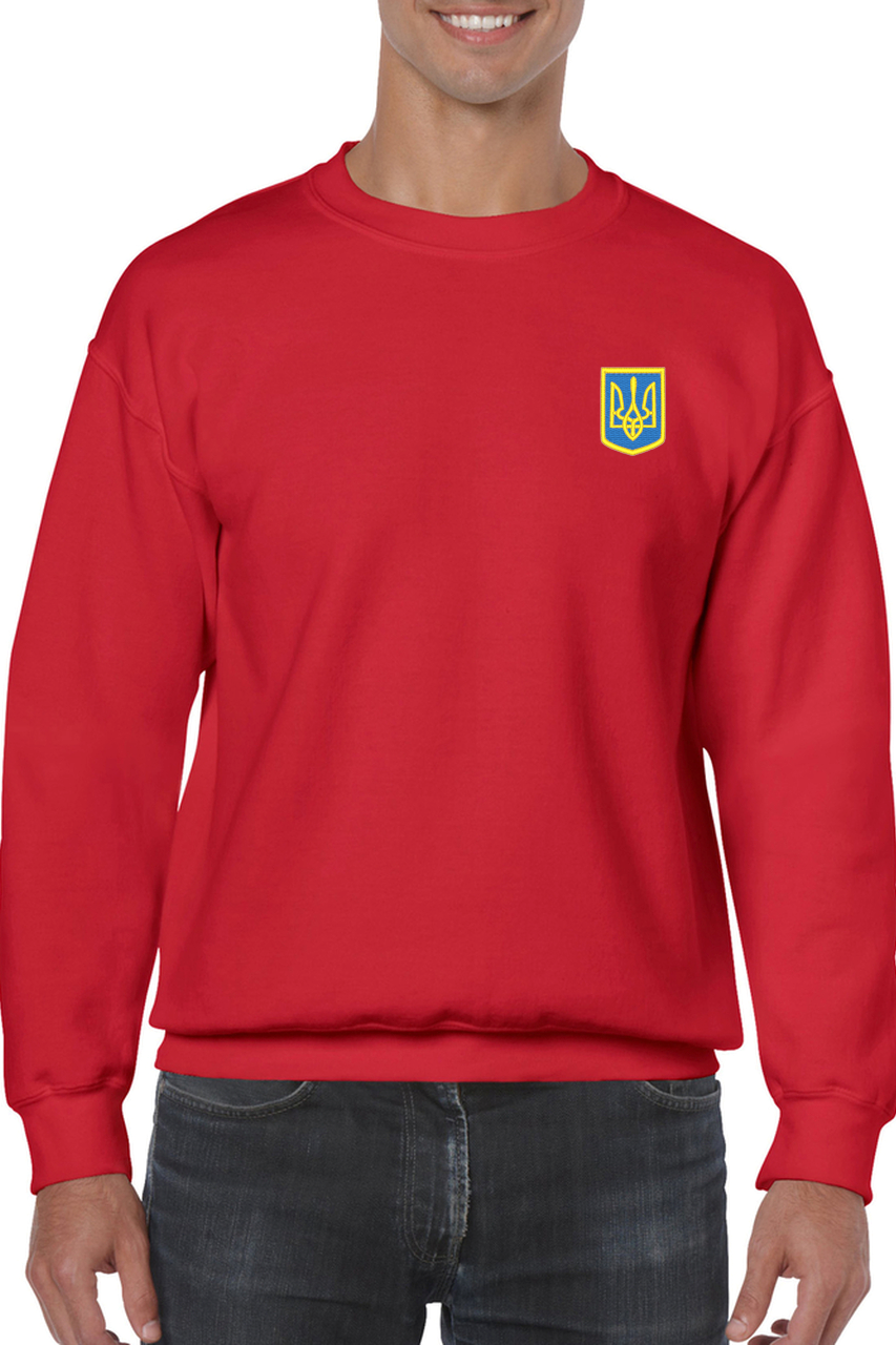 Adult unisex sweatshirt with Ukrainian emblem embroidery