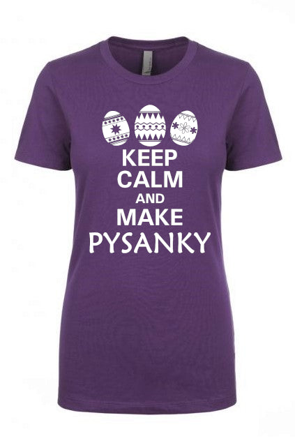 Female fit t-shirt "Keep calm and make Pysanky"